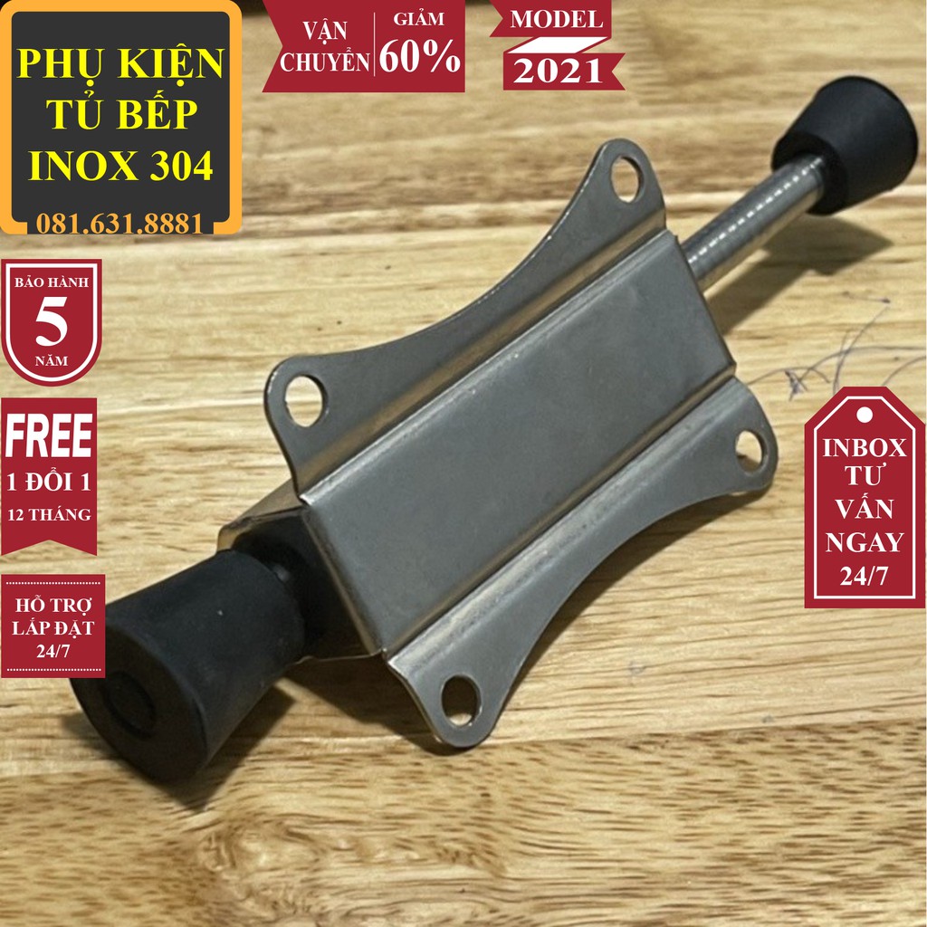 Chân hãm cửa inox 304, chân chống giữ cửa chính đạp thông minh bản mới 2023 có lẫy hãm mở nhanh cực chắc