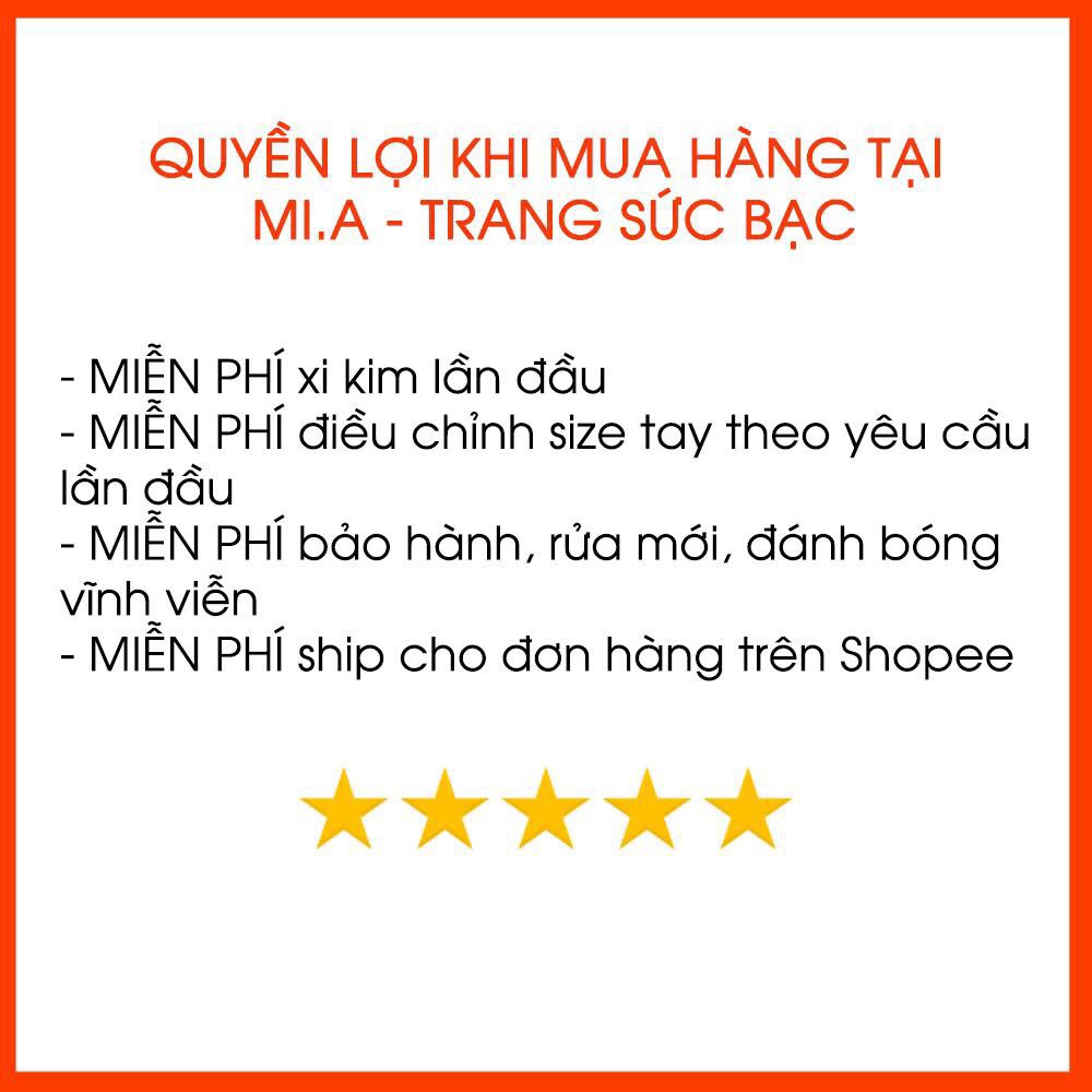 Ảnh thật Mặt dây chuyền vòng cổ Bạc Ý S925 miễn phí xi Kim cao cấp | Mi.A trang sức bạc