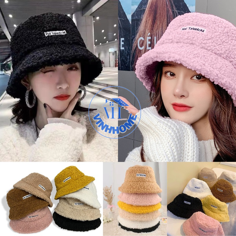 Nón/Mũ Bucket Vải Len Lông Cừu Cùng Các Nàng Sang Chảnh Hot Hit