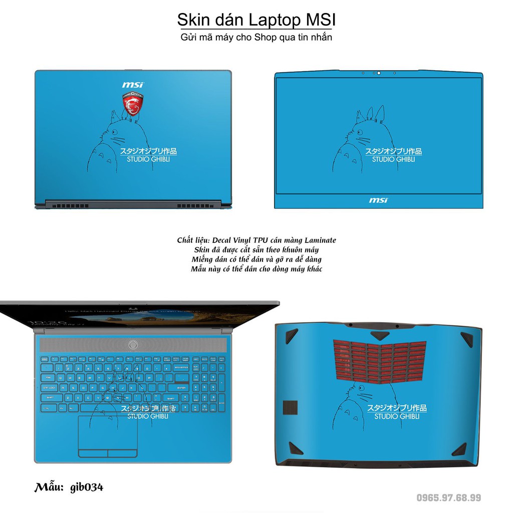 Skin dán Laptop MSI in hình Ghibli movies (inbox mã máy cho Shop)