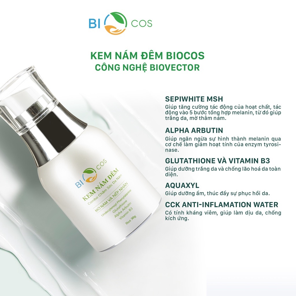 [Tặng Quà 50k] Kem Nám Đêm BIO COSMETICS 30g - Dưỡng Trắng, Mờ Thâm, Giảm Nám, Ngừa Lão Hóa