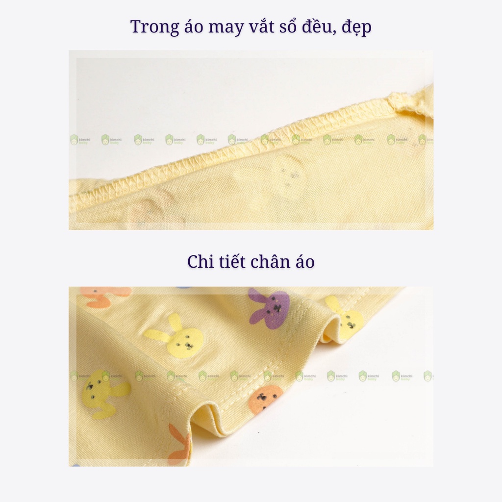 Bộ Cộc Tay Cho Bé Trai, Bé Gái Minky Mom Vải Thun Lạnh Tai Thỏ Dễ Thương, Bộ Quần Áo Trẻ Em Mặc Nhà MKM2136