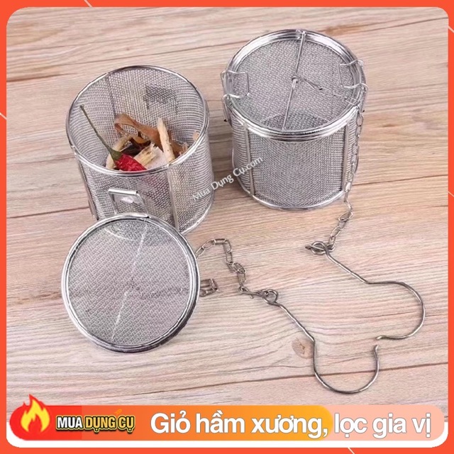 Giỏ hầm xương, gia vị loại cao siZe 13x13cm, 16x16cm