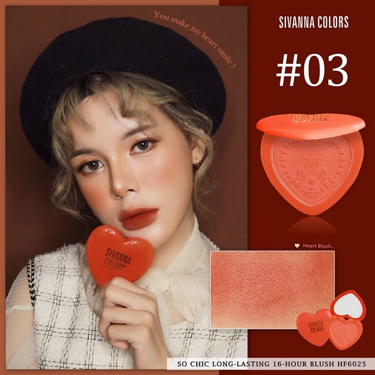 (Hàng Thái) Phấn Má Hồng Bền Màu So Chic Long- Lasting 16-Hour Blush Sivanna Colors HF6025 | BigBuy360 - bigbuy360.vn