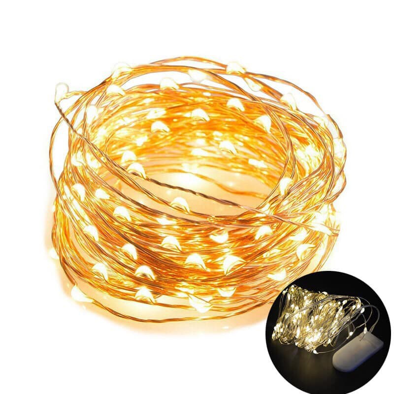Sỉ Đèn Led Đom Đóm Fairylight dùng pin Cr2032 loại 5 mét 50 led