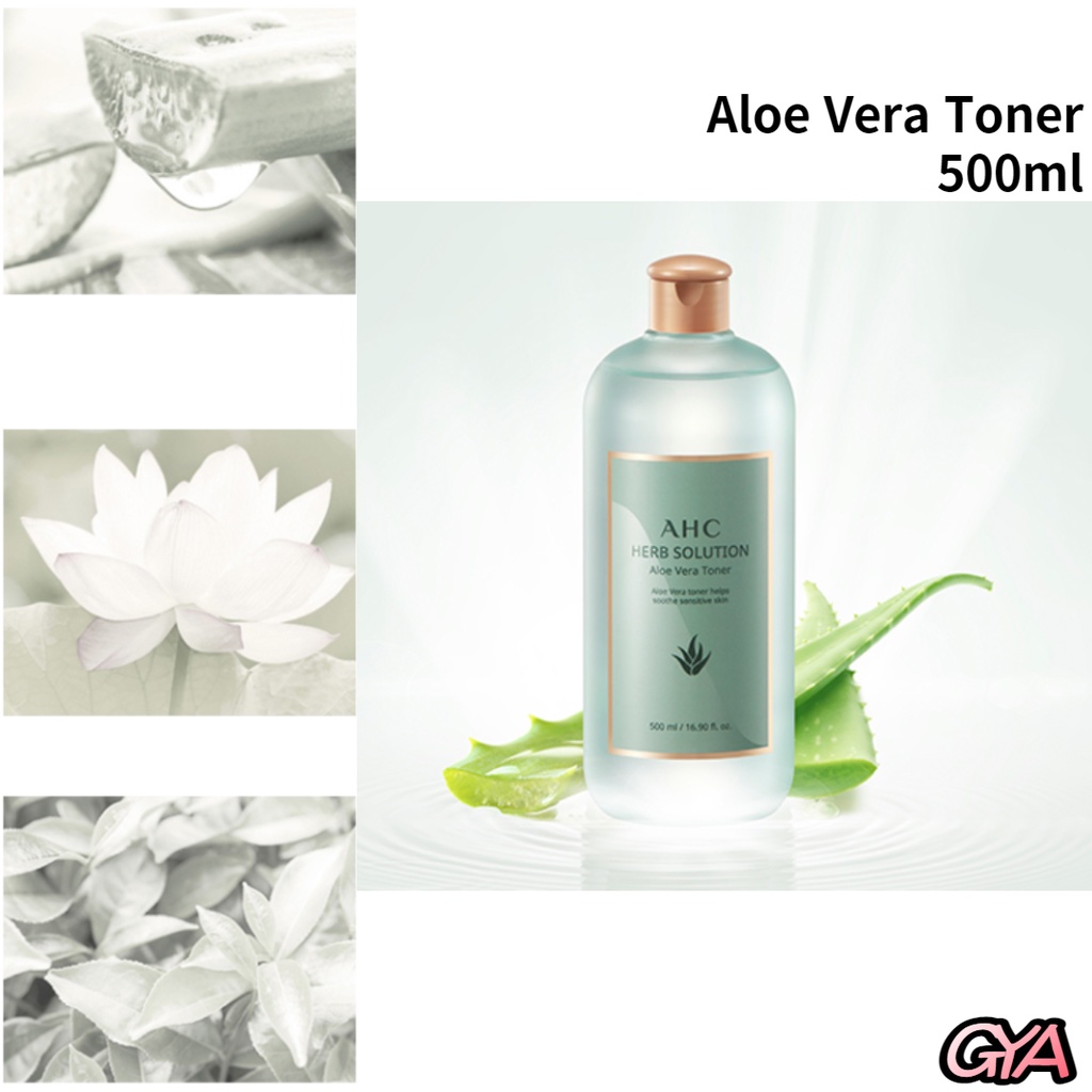 Toner 4 loại Herb Solution Dung tích lớn 500ml _ Lemon / Rose / Aloe Vera / Witch Hazel