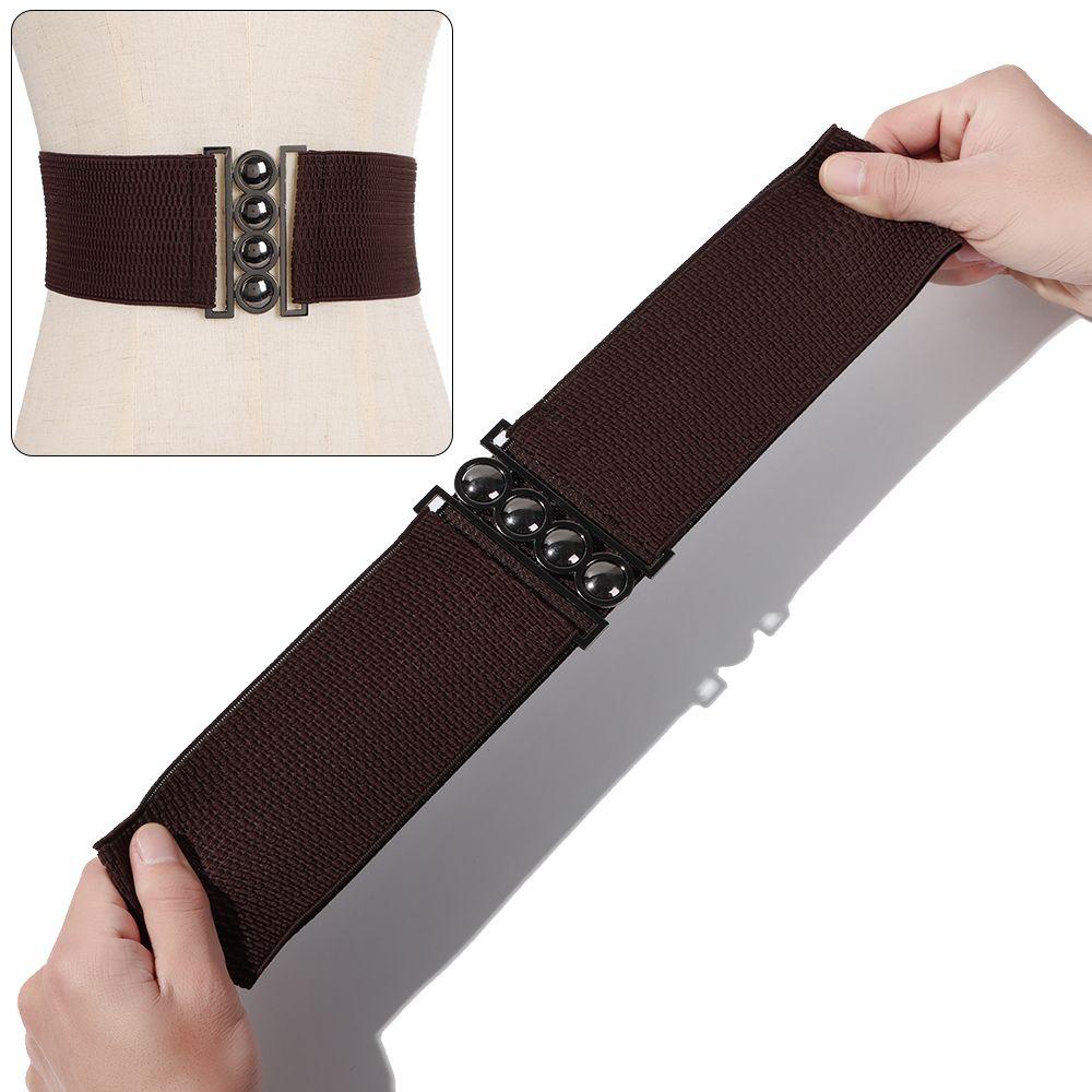 Dây Thắt Lưng Bản Rộng Co Giãn Nhiều Màu Sắc Có Khóa Kim Loại Phong Cách Cổ Điển Thời Trang Cho Nữ