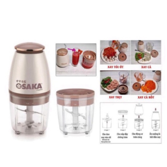 MÁY XAY ĐA NĂNG OSAKA 350W, Máy Xay Sinh Tố, Xay Thịt, Xay Đá, công suất siêu khỏe 350w, BH 1 đổi 1 - Gia Dụng SmartSun