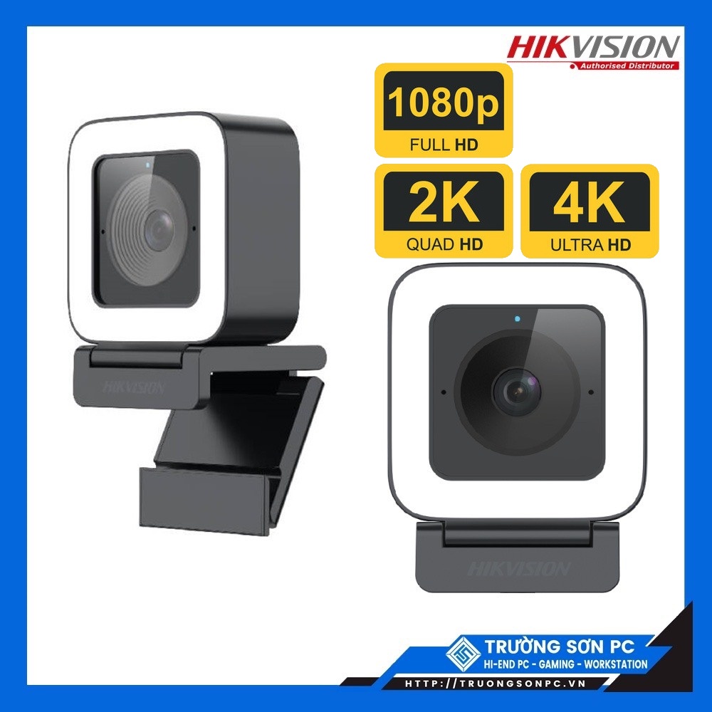 Webcam Máy Tính PC Livestream Full HD Có MIC 2MP 1080P 2K 4K Hikvision DS-UL2 UL4 UL8 Có Đèn Trợ Sáng | BH 24 Tháng