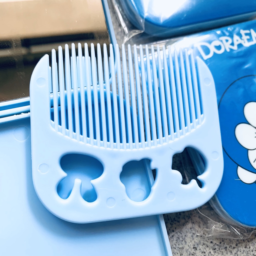 Gương lược, gương gấp, gương mini, kiếng có nắp cầm tay Doraemon dễ thương