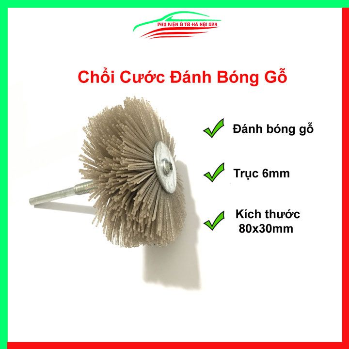 Chổi cước đánh bóng gỗ 80x30mm chân 6mm, chổi cước quật chà nhám đánh bóng gỗ