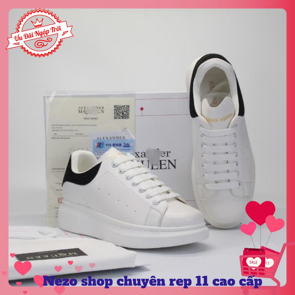 🔥HÀNG QUẢNG CHÂU  🔥Giày thể thao sneaker🔥 MCQ gót nhung đen full box - NEZO SHOP