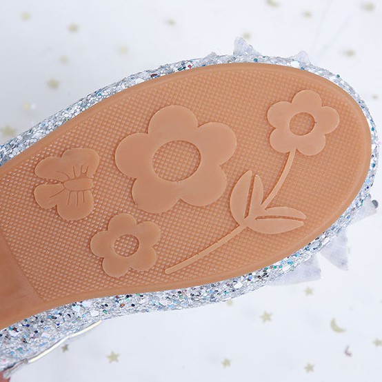 Giày dự tiệc khảm kim cương nhân tạo đính nơ phong cách công chúa Elsa Frozen