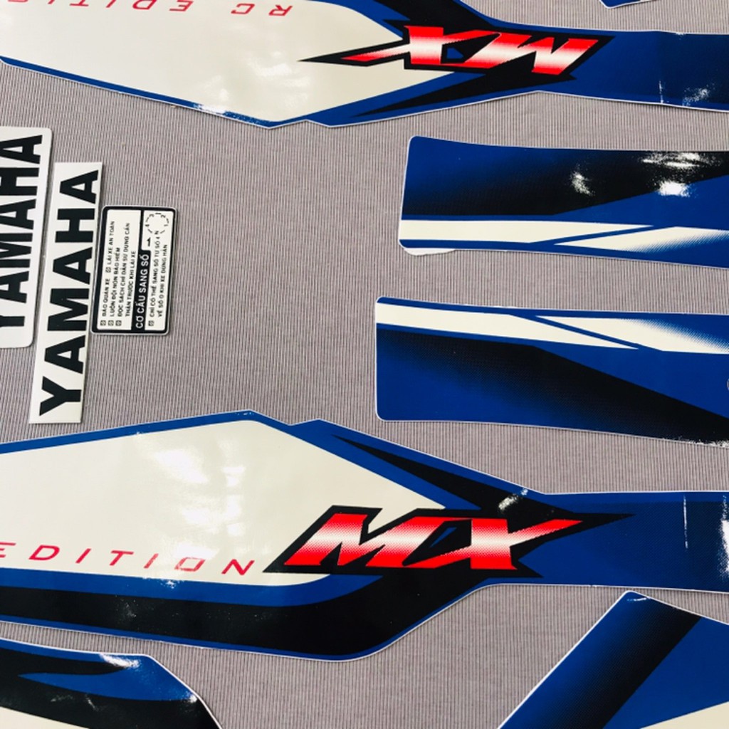 Full tem rời 3 lớp dán xe máy Yamaha Jupiter Mx xanh dương