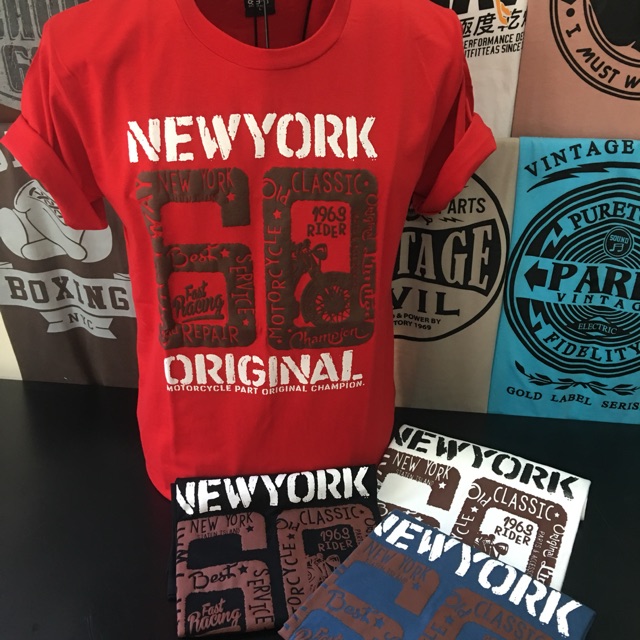 Áo thun nam Thái chữ NEW YORK 60