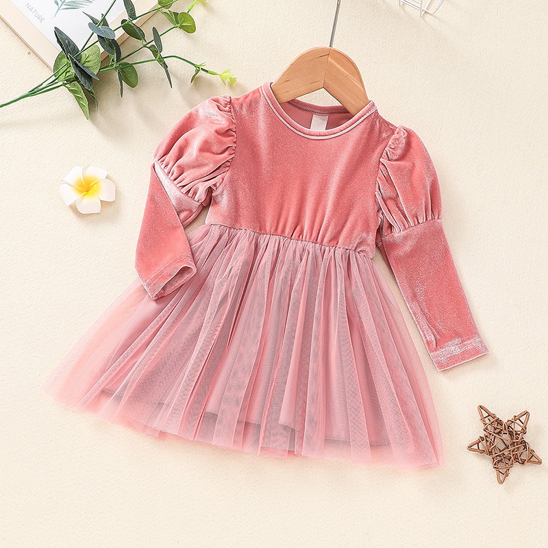 Váy xinh bé gái 3 Tháng - 3 Tuổi dài tay Vải Tuyn Dễ Thương đầm công chúa thời trang cho bé trẻ em sơ sinh