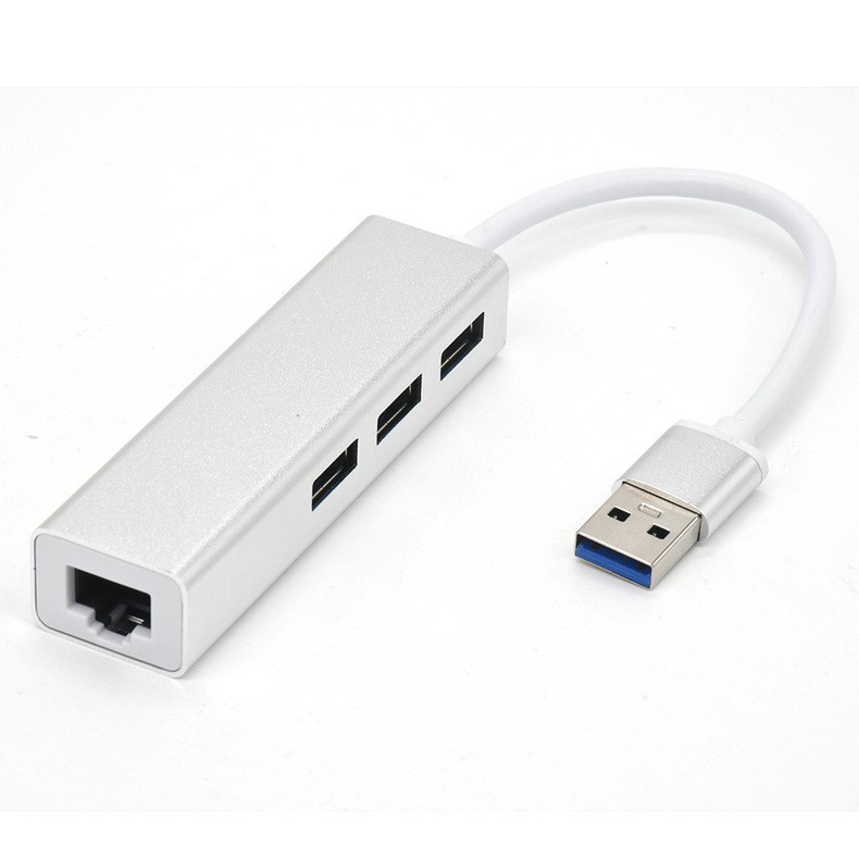 HUB USB chia 1 ra 3 cổng USB 3.0 và 1 cổng LAN 1000Mbps vỏ nhôm