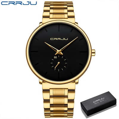 Đồng hồ nam CRRJU 2150SLB thép không gỉ thời trang công sở hàng ngày chống nước