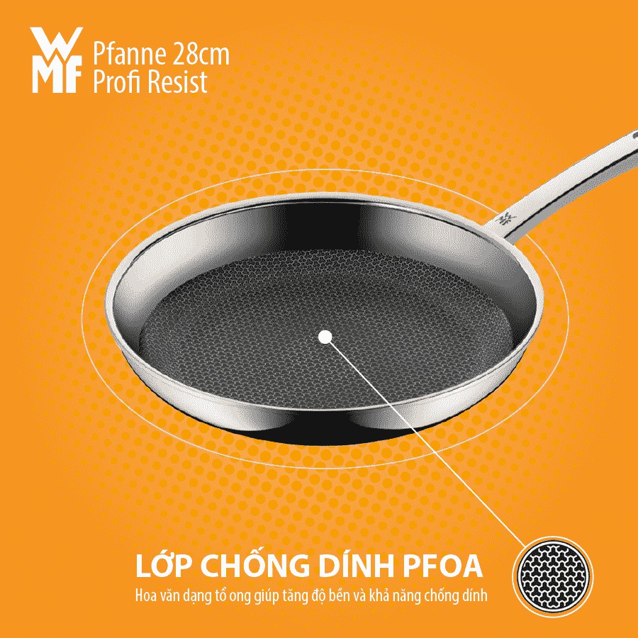 Chảo WMF Profi Resist chống dính 28 cm Chảo chống dính vân tổ ong siêu bền