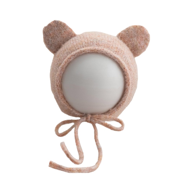 Mũ Đan Len Thủ Công Hình Tai Thỏ Dễ Thương Làm Phụ Kiện Chụp Ảnh Cho Bé Sơ Sinh