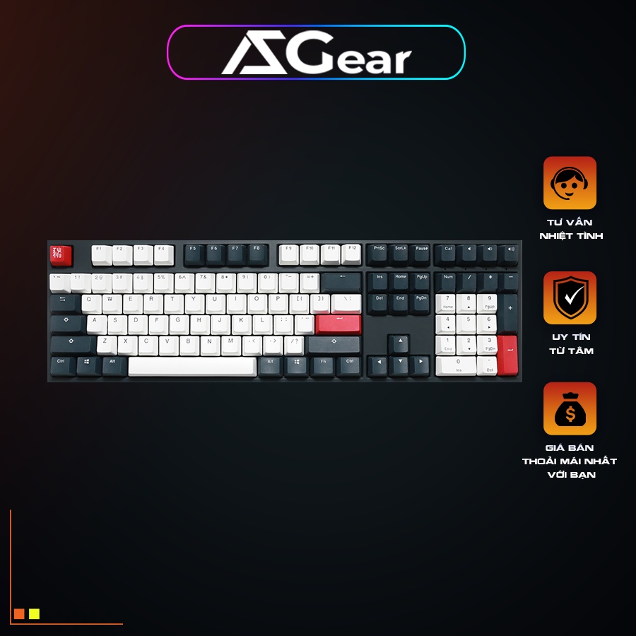 Bàn phím cơ Gaming Ducky One 2 Tuxedo Full-size, Mới 100% Fullbox, Bảo hành 24 Tháng