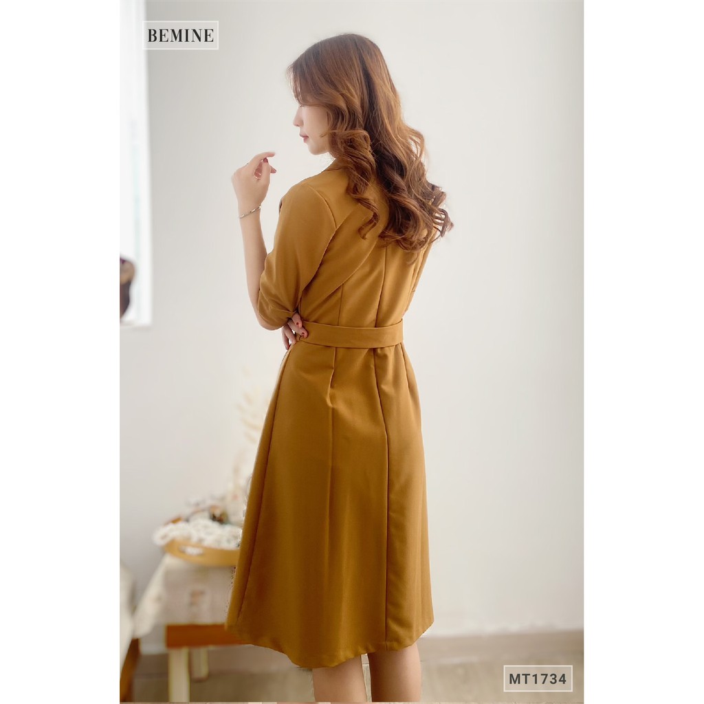 Đầm cổ vest thắt đai BEMINE MT1734VANG | BigBuy360 - bigbuy360.vn