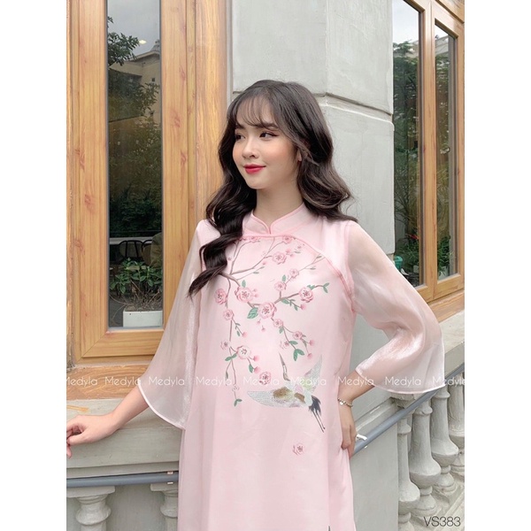 Áo Dài Tơ Hoa Cách Tân Bigsize