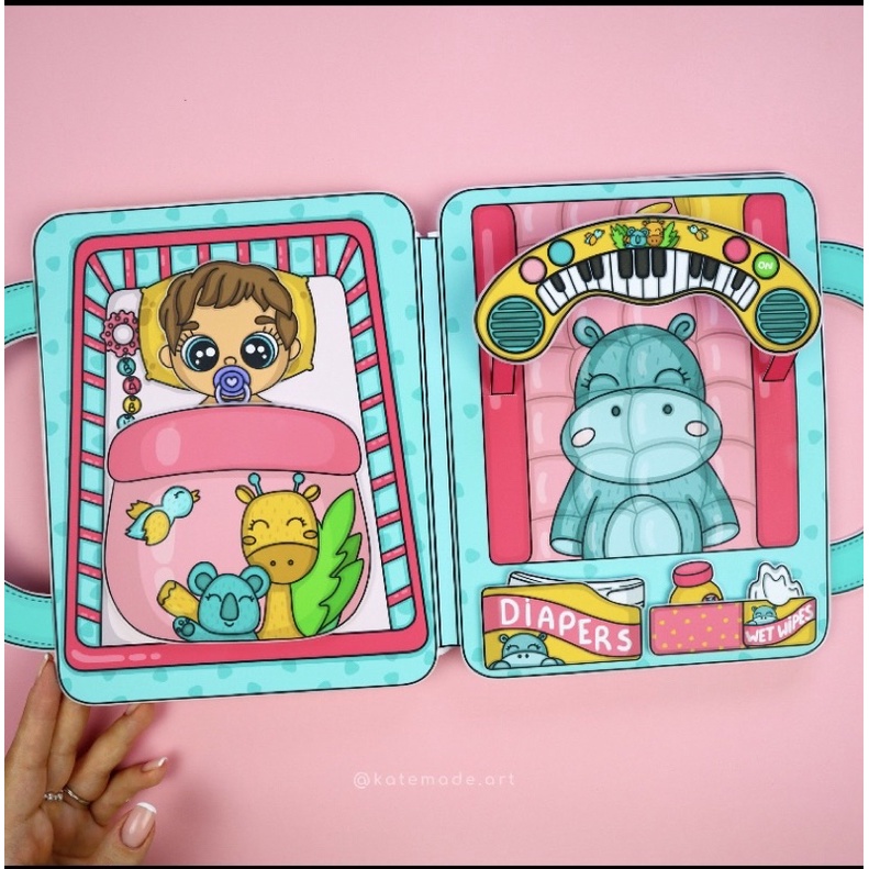 Ngôi nhà búp bê giấy búp bê giấy em bé siêu đáng yêu