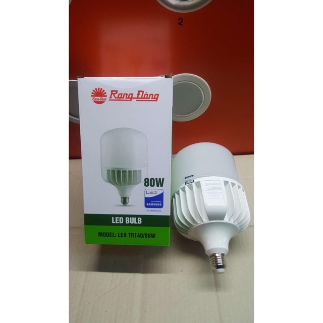 Bóng đèn LED Trụ 80w Rạng Đông Thân Nhôm - gồm 2 màu trắng và vàng - hàng chính hãng