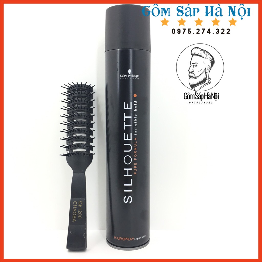 COMBO Gôm Xít Tóc Silhouette 400ml + Sáp  Vuốt Tóc VARIETY + Lược Tony