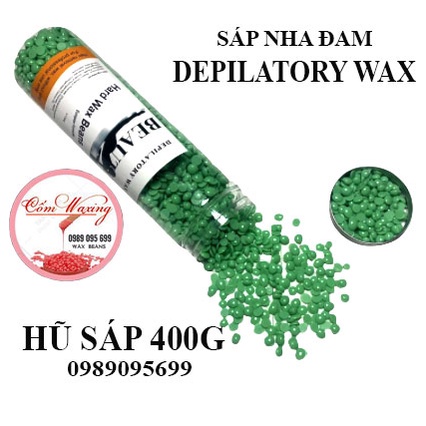 [HŨ SÁP MÀU 400G] SÁP WAX TẨY LÔNG TẶNG QUE GỖ QUÉT SÁP