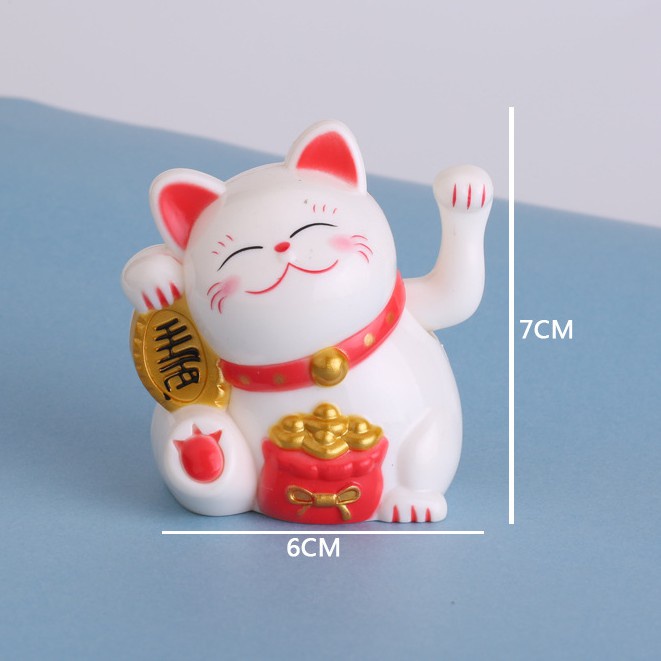 Mèo thần tài nhựa trang trí bánh kem, trang trí nhà cửa