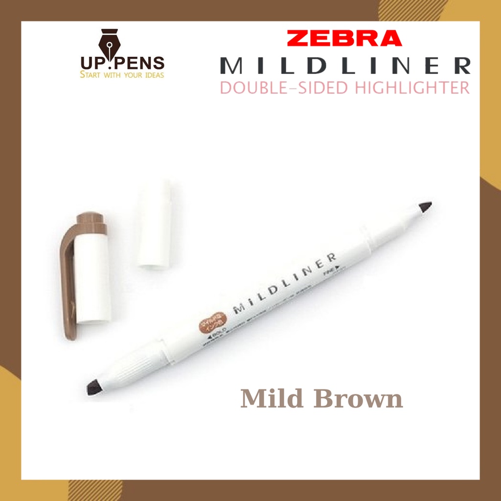 Bút đánh dấu hai đầu Zebra Mildliner Double-Sided Highlighter – Fine/Bold – Màu nâu (Mild Brown)