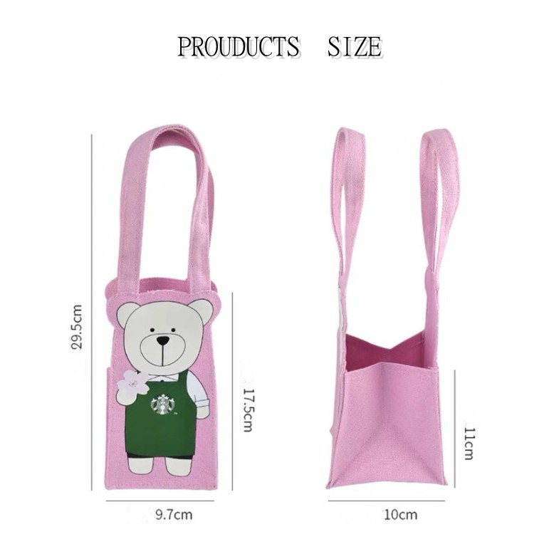 Túi đựng bình giữ nhiệt Starbucks bằng vải canvas chống nước