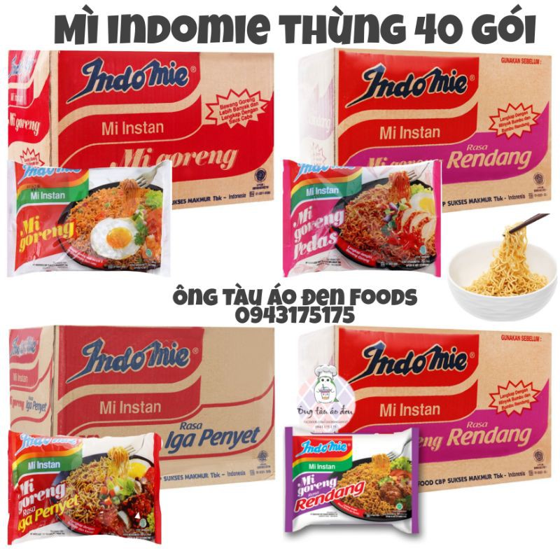 Thùng mì indomie 40 gói đủ vị