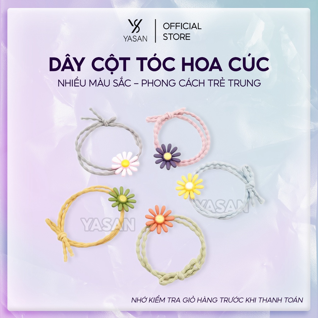 Dây cột tóc hoa cúc nhiêu màu dây thun buộc tóc nữ Hàn Quốc đẹp dễ thương Yasan