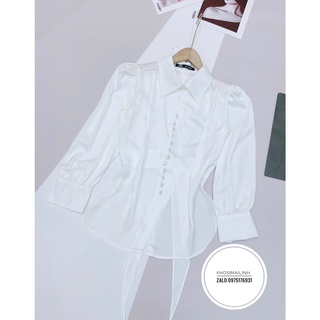 ✨BÁN SỈ✨Áo lụa cúc bọc buộc nơ sau