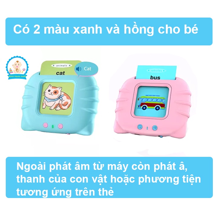 Máy đọc thẻ flashcard Tiếng Anh 224 từ vựng không sóng điện từ