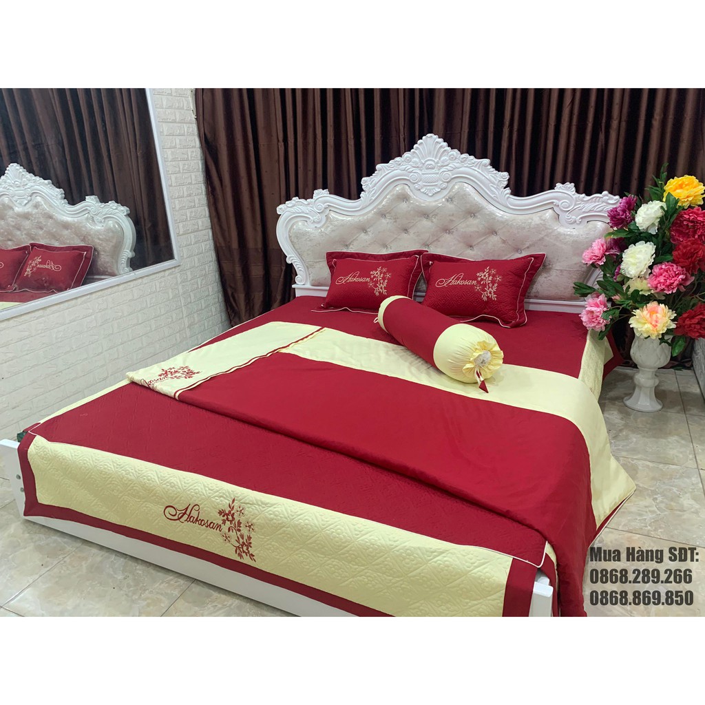 Chăn Ga Gối Cao Cấp, Bộ Chăn Ga Vỏ Gối Satin, Bộ Chăn Ga 5 Món