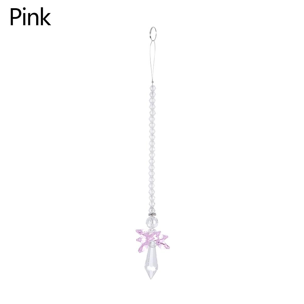 YNATURAL Mặt Dây Chuyền Pha Lê Hình Thiên Thần Bằng Kính Màu Cầu Vồng Trang Trí Nhà Cửa