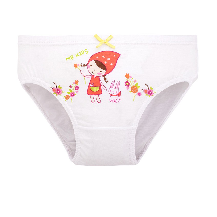 Set 5 quần lót bé gái Hàn Quốc 100% vải cotton thoáng mát, an toàn cho sức khỏe của bé mẫu Cute Rabbit