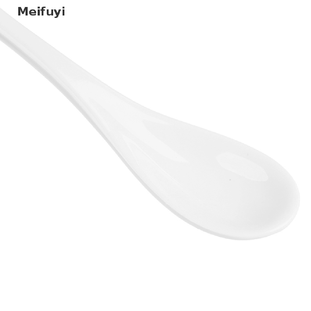 Muỗng Cà Phê / Trà / Món Tráng Miệng Bằng Sứ Tay Cầm Dài Màu Trắng