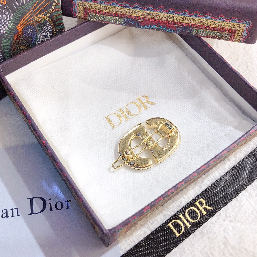 Kẹp tóc Dior đính đá kim cương giả lấp lánh cao cấp thời trang dành cho nữ