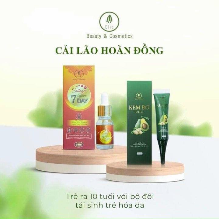 Combo Tái Sinh Làn Da Olic Kem Bơ Olic + Serum 7Day Collagen saffon + Sữa Rửa Mặt Sữa Chua Olic