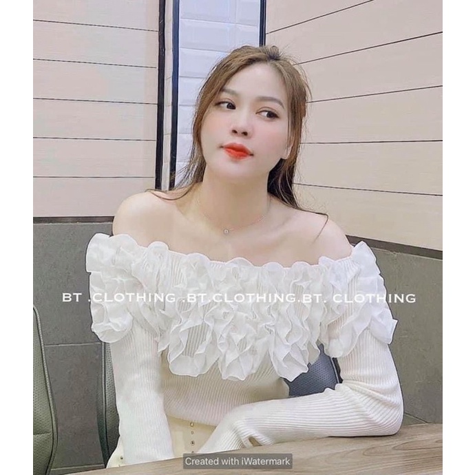 Áo len bèo trễ vai siêu hot hit (ảnh thật phía cuối+có sẵn)