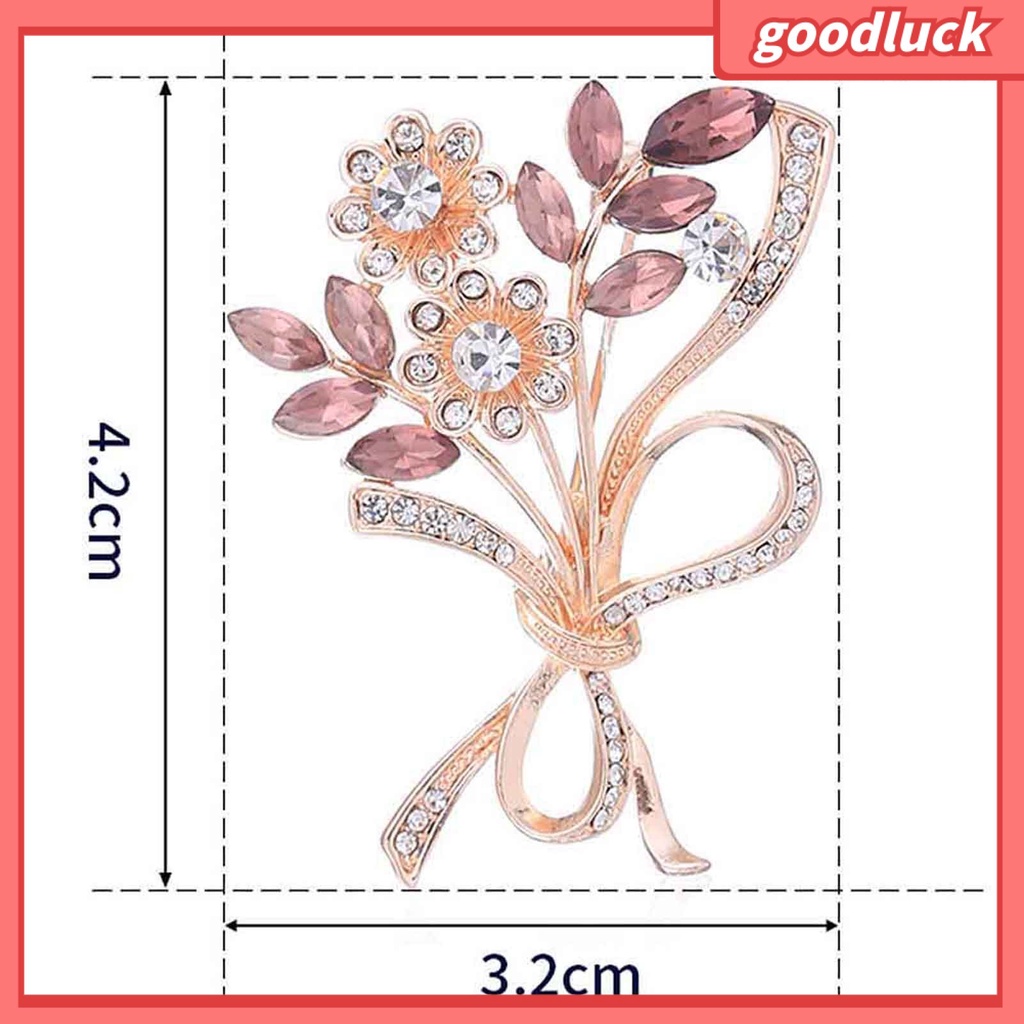 Ghim Cài Áo Hình Bó Hoa Đính Đá Nhân Tạo Thời Trang Cho Nữ