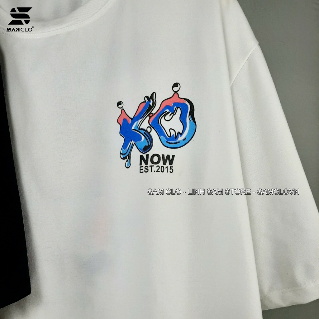 Áo thun tay lỡ nam nữ SAM CLO phông form rộng Unisex, mặc cặp, nhóm, lớp in hình cô gái chữ NOW CARO XO