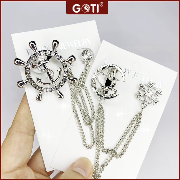 GOTI 14 - Charm Cài Áo Cành Hoa Cao Cấp Kiểu Tag Cài Váy Đẹp Thanh Lịch Dành Cho Nữ Kiểu Dáng Hoa Cao Cấp Đa Dạng