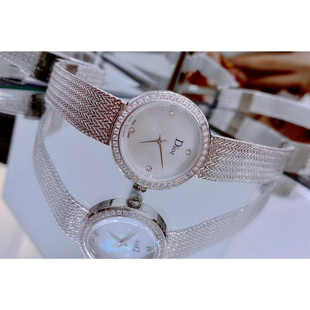 ĐỒNG HỒ Nữ DIOR SATINE khung thép- size32mm- máy swiss- chống nước - BẢO HÀNH 24 THÁNGGG