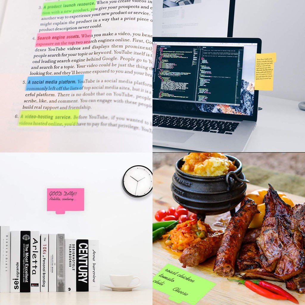 Giấy Dán Ghi Chú Nhiều Màu Sắc Trang Trí Sổ Tay